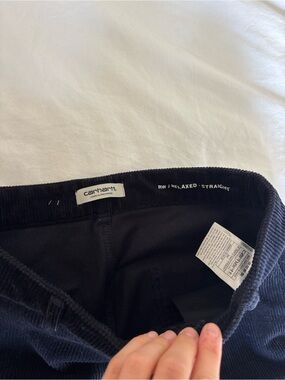 Carhartt Men’s Black Corduroy Relaxed Straight Pants - Classic Fit
